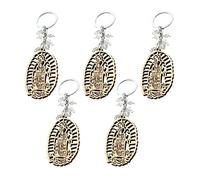 Harilla 5 Pieces Baptism Keychain, Portable Wood Design Baptism Favors, Lightweight Recuerdos de Bautizo Souvenirs for Girl Boys, White Beads
