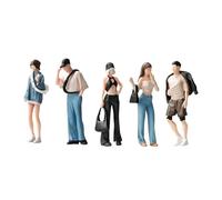 Harilla 5Pcs 1/64 Figures People Trendy Male Female Tiny Model Human Ornaments Hand Painted Resin Figurines for Scenes Architectural