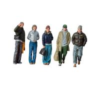 Harilla 5Pcs 1/64 Scale Figures People Miniatures Human Models Modern Man Woman Figurines for Movie Props for Collectors & Hobbyists