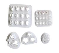 Harilla 5Pcs Clay Flower and Leaf Shape Gifts Fashion Clay Molding Tools Pottery Tool for Earring Jewelry Making Arts Crafts