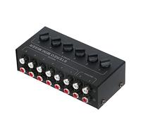 Harilla 6 Channel Stereo Mixer Small Mixer Portable Mixing for DJ Home Stage Performance Show Computer
