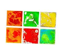 Harilla 6 Pieces Sensory Soft Gel Liquid Toys, Fidget Liquid Motion Toys Travel Gifts Calming Toy, for Teens, Children , Square