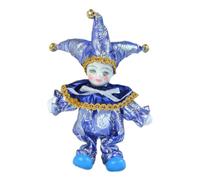 Harilla 7.48inch Porcelain Clown Doll Figure with Freckle Rouge Gothic Doll Halloween Decoration for Birthday Collection Arts Crafts