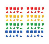Harilla 80Pcs 3D Shape Geometric Solids Learning Toys Different Shapes Early Learning Pattern Blocks for Home Preschool Elementary