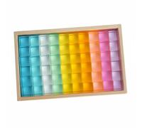 Harilla Acrylic Block Educational Toy Translucent Building Cube Sensory Exploration Fine Motor Skill Development Creative Construction Suitable for Children Early, 60 PC High Transp B