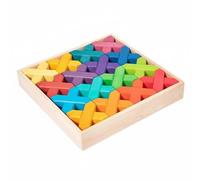 Harilla Acrylic Block Wooden Stacking Toy Building Blocks Construction Cubes Educational Toy Sensory Exploration With Child Friendly Edges Suitable for, Multicolor Cross