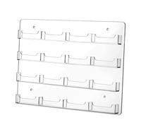 Harilla Acrylic Business Card Holder Clear Sticker Display for Home Office Organizing Clear Acrylic Multiple Sticker Display Stand , 16 Pockets