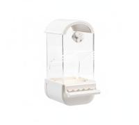 Harilla Acrylic Feeder Parrot Food Dispenser Birds Cage Feeding Station Automatic Replenishment Transparent Structure Perch Suitable for pet owners bird cages, M, Cloud White