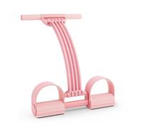 Harilla Adjustable Foot Band Pedal Resistance Elastic Tube Exerciser With Secure Foot Loops And Ergonomic Grip For Full Body Training Suitable for home, Pink
