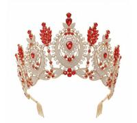 Harilla Adjustable Stage Crown Bridal Tiara Rhinestone Headpiece Crystal Alloy Setting With Front Center Feature And Firm Hold, style to 2