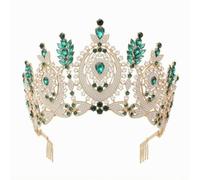 Harilla Adjustable Stage Crown Bridal Tiara Rhinestone Headpiece Crystal Alloy Setting With Front Center Feature And Firm Hold, style to 4