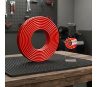 Harilla Air Pump Hose Industrial Pneumatic Tube Polyurethane Braided Polyester Triple Layer Construction Flexible High Pressure, Red, Size to 11