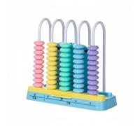 Harilla Arithmetic Abacus Math Counting Frame Visual Manipulative Educational Bead Tool with Built-In Place Value Table and Reset Bar suitable for child classroom, Blue, 5 Rows