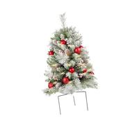 Harilla Artificial Tree Garden Stake with Lights Artificial Greenery Shrubs for Patio Front Porch Decor Planter Christmas Engagement, Style C