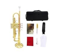 Harilla B Flat Trumpet Set Portable Cleaning Kit Brass Trumpet Instrument Western Instruments for Orchestra Adults Professionals Band