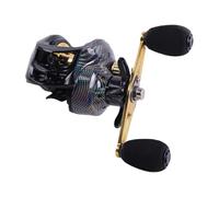 Harilla Baitcaster Reel Comfortable Handle 12 Level Brake Compact Casting Reel 7.2:1 Gear Ratio for River Lake Freshwater Saltwater, Left Hand