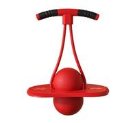Harilla Balance Bouncing Ball Toy with Handlebar Reinforced Balance Bouncing Ball Toy with Footboard Textured for Kids, Jumping Exercise, Red