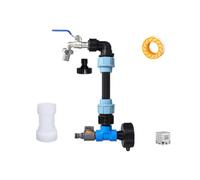 Harilla Barrel Connector Adapter Tote Tank Spigot Faucet Kit with Push to Connect Base and Aligned Fitting and Metal, 0.25m, Single Barrel Heightening + Extension Pipe + Nipple Straight Valve