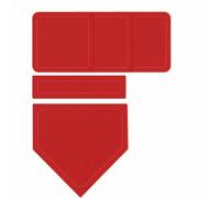 Harilla Baseball Home Plate Rubber Plate Softball Base Training Marker With Raised Inner Outline Portable For Batting Cages Field Club Teams Recreational Leagues, Red