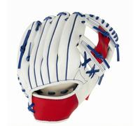 Harilla Baseball Training Glove Fielding Gear Catcher Sports Glove With Microfiber Leather Open And Structured Web Suitable for practice skill development, White Blue Red, 12.5 Inch