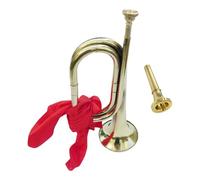 Harilla Blowing Bugle Cavalry Trumpet Professional Marching Bugle Mini Brass Instrument for Stage Performance Orchestra Children