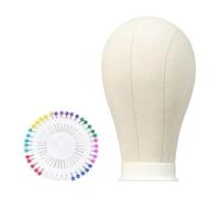Harilla Canvas Block Head Included 40 Pins Wig Holder Wig and Hats Display Stand Hat Rack Cloth Head for Headdress Hat Commercial Use, Head 53cm