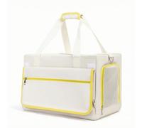 Harilla Cat Carrier Bag Structured Pet Carrier with Mesh Panels Padded Pet Travel Bag for Care Visits, Yellow, Without Trolley