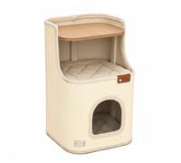 Harilla Cat Climbing Cat House Feline Perch Scratching With Sisal Area And Cozy Enclosed Bed Suitable for small reading nooks households