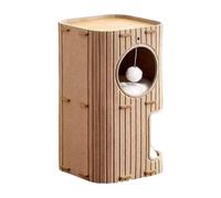 Harilla Cat House Scratcher with 2 Mats Double Tiered Sleeping Climbing Pet Accessory Furniture Protector for Multiple Cats Cave, Camel