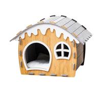 Harilla Cat House with Scratcher Soft Decorative Scratchproof Removable Cat Bed Cave for Terrace Gift Home Indoor Living Room, Large
