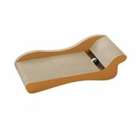 Harilla Cat Scratching Lounger Cat Scratcher Sofa Bed Board With Curved Reclining Shape And Ball Track Corrugated Cardboard For Scratching Rest And Play, Brown, Large 70cm