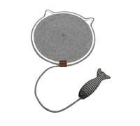 Harilla Cat Scratching Pad with Toy Ball for Cats Sleeping on Floor, black, L