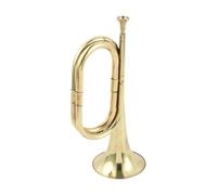 Harilla Cavalry Trumpet Musical Tool with Mouthpiece Music Instrument Brass Bugle Scouting Trumpet Bugle for School Beginner Adults, Gold