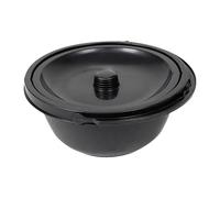 Harilla Chamber Pot Pee Bucket Potty Bedside Commode Bucket with Lid Portable Toilet Buckets Small Plastic Bin with Handles for Tent Bathroom Elderly Male Female Adults,Black-26x26x15cm