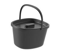 Harilla Chamber Pot Pee Bucket Potty Bedside Commode Bucket with Lid Portable Toilet Buckets Small Plastic Bin with Handles for Tent Bathroom Elderly Male Female Adults,Black-34x27x20cm
