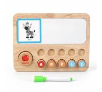 Harilla Children Arithmetic Board Wooden Learning Board Educational Board Math Board with Matching Graphics and Slot Placement to Enhance Focus and, English Alphabet Learning Board