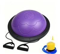Harilla Children Balance Ball Half Dome Exercise Stability Board Core Workout With Resistance Bands Anti Slip Textured Surface Suitable for home exercise, Purple
