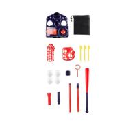 Harilla Children Baseball Batting Tee Set Training Toy Starter Kit With Adjustable Tee Striking Rod Base Balls Pouch Build, Blue, 6888-4A 2-In-1 Baseball Pitching Machine