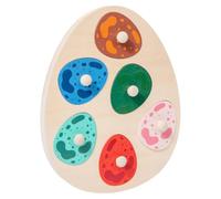 Harilla Children Cognitive Puzzle Wooden Dinosaur Egg Matching With Knobs Early Learning Toy Shape Recognition Spatial Reasoning Fine Motor Control Suitable