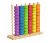 Harilla Children Learning Beads Stacking Toy Peg Board Bead Set Color Sorting Game Wooden Hoop Stacker For Fine Motor Skills And Logical Thinking Suitable for, Xl