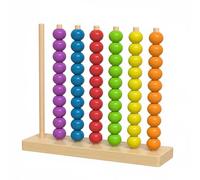 Harilla Children Learning Beads Stacking Toy Peg Board Bead Set Color Sorting Game Wooden Hoop Stacker For Fine Motor Skills And Logical Thinking Suitable for, S