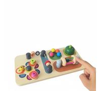 Harilla Children Learning Board Wooden Busy Board Activity Toy Board Sensory Board For Fine Motor And Problem Solving suitable for preschool centers waiting rooms