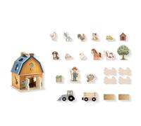 Harilla Children Matching Game Farm Scene Wooden Shape Sorter House With Animals Farmer Tree And Fence Blocks Teaches Shape And Color Matching suitable for preschool daycare play
