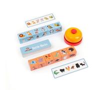 Harilla Children Matching Puzzle Wooden Animal Matching Game Sorting Game Picture Recognition Set With Bell Button For Memory Support Suitable for learning centers after school programs family fun