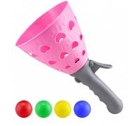 Harilla Children Projectile Popper Catch Toy With Handled Trigger Build For Coordination Training And Toss Play Suitable for living playground time sibling activities, rose