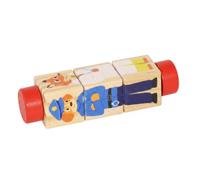 Harilla Children Rotating Block Puzzle Wooden Puzzle Educational Toy Animal Vehicle Fruit Learning Early Learning Toy For Focus And Thinking Skills Suitable, Character