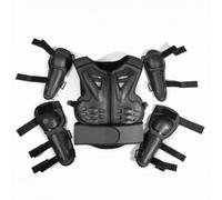 Harilla Children Vest Kids Body Set With Zip Chest Vest Rigid Outer Plates Back Cushion Segments Customizable Straps Four Guards For arms and legs Ventilated , Black