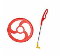 Harilla Children's Rolling Hoop with Push Rod Push-Along Hoop Toy Lightweight for Preschoolers, Physical Activity, Playground, Garden, Red, M