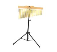 Harilla Chimes Percussion,Single Row,Sturdy,Classic,Adjustable Tripod Stand Bar Chime Musical Percussion Instrument for Performance, 25 Note Black Rack