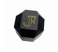 Harilla Chocolate Storage Case Octagonal Box Container Organizer Holder with Faceted Panels and Angled Edges in PET and Aluminum Suitable for Sharing Treats Gifting showcases, Black, L